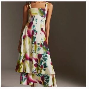 Anthropologie tiered maxi dress NWOT Size 14